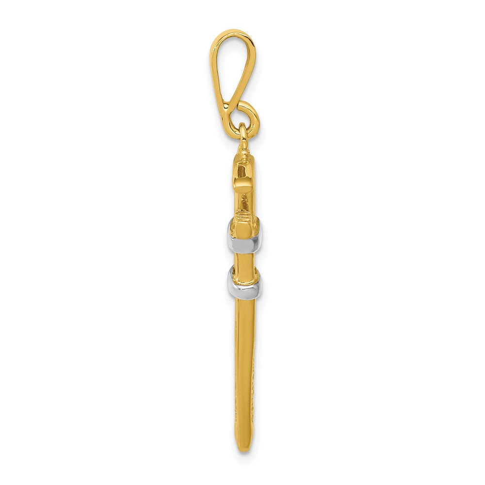 10k & Rhodium 3-D Plummer's Wrench Charm