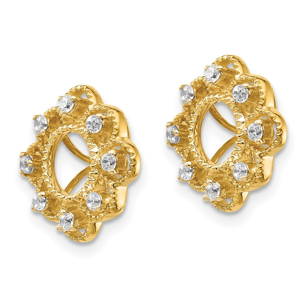 14k Fancy Diamond Earring Jackets