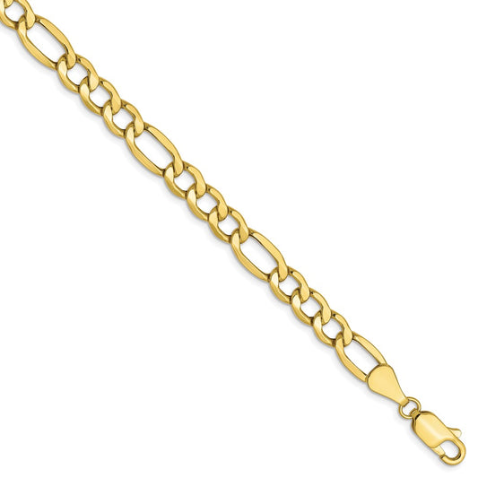 10K 5.35mm Semi-Solid Figaro Chain 8  inches