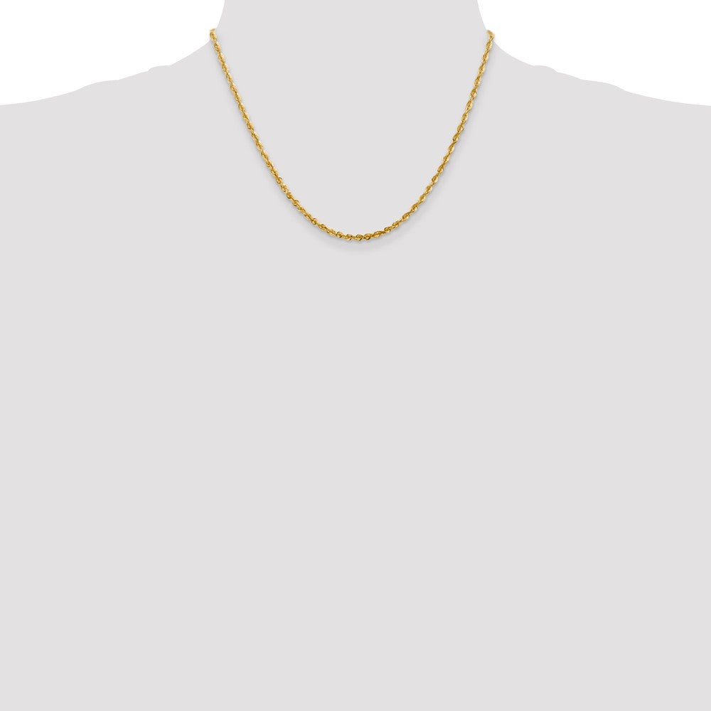 14K 18 inch 2.75mm Ultra Diamond-cut Rope with Lobster Clasp Chain