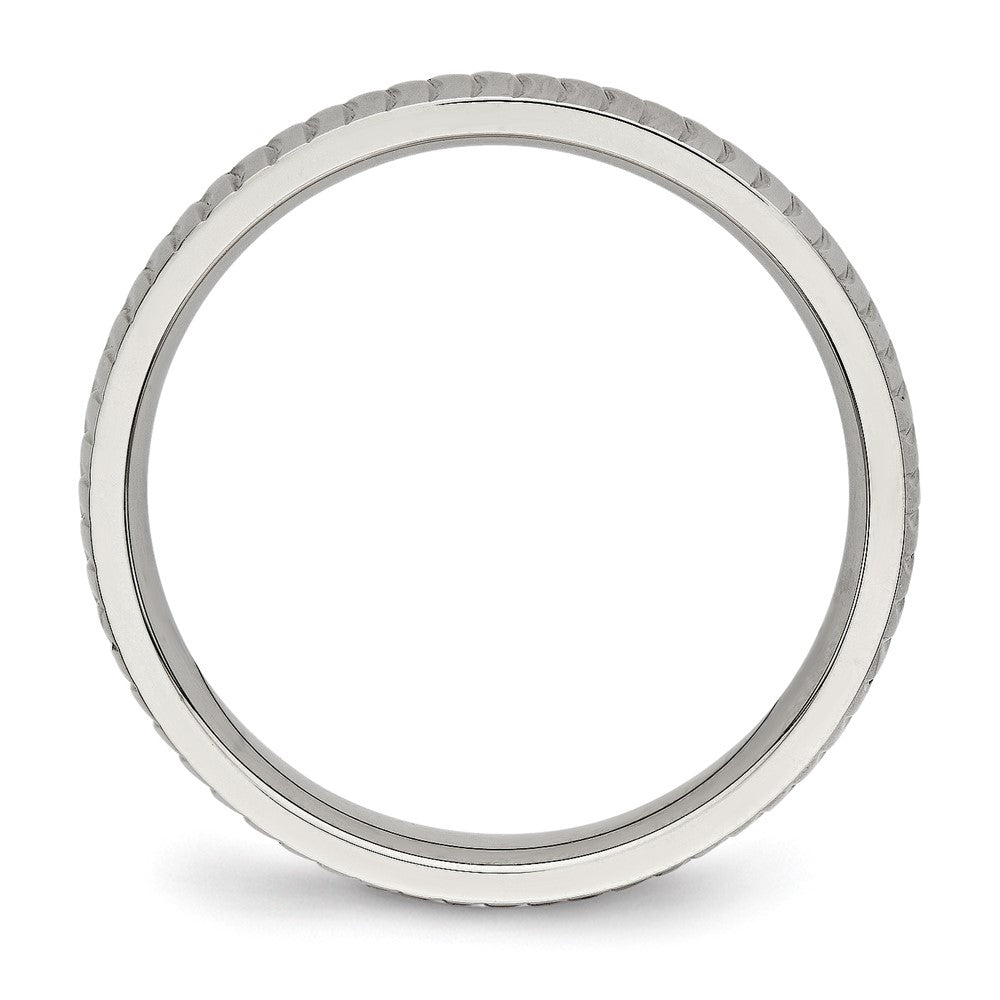 Stainless Steel Polished and Textured 4mm Band Size - 13