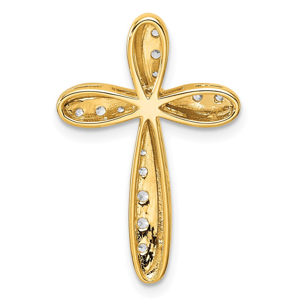 14k 3/8 carat Lab Grown Diamond VS/SI+ G+ Cross Chain Slide Pendant