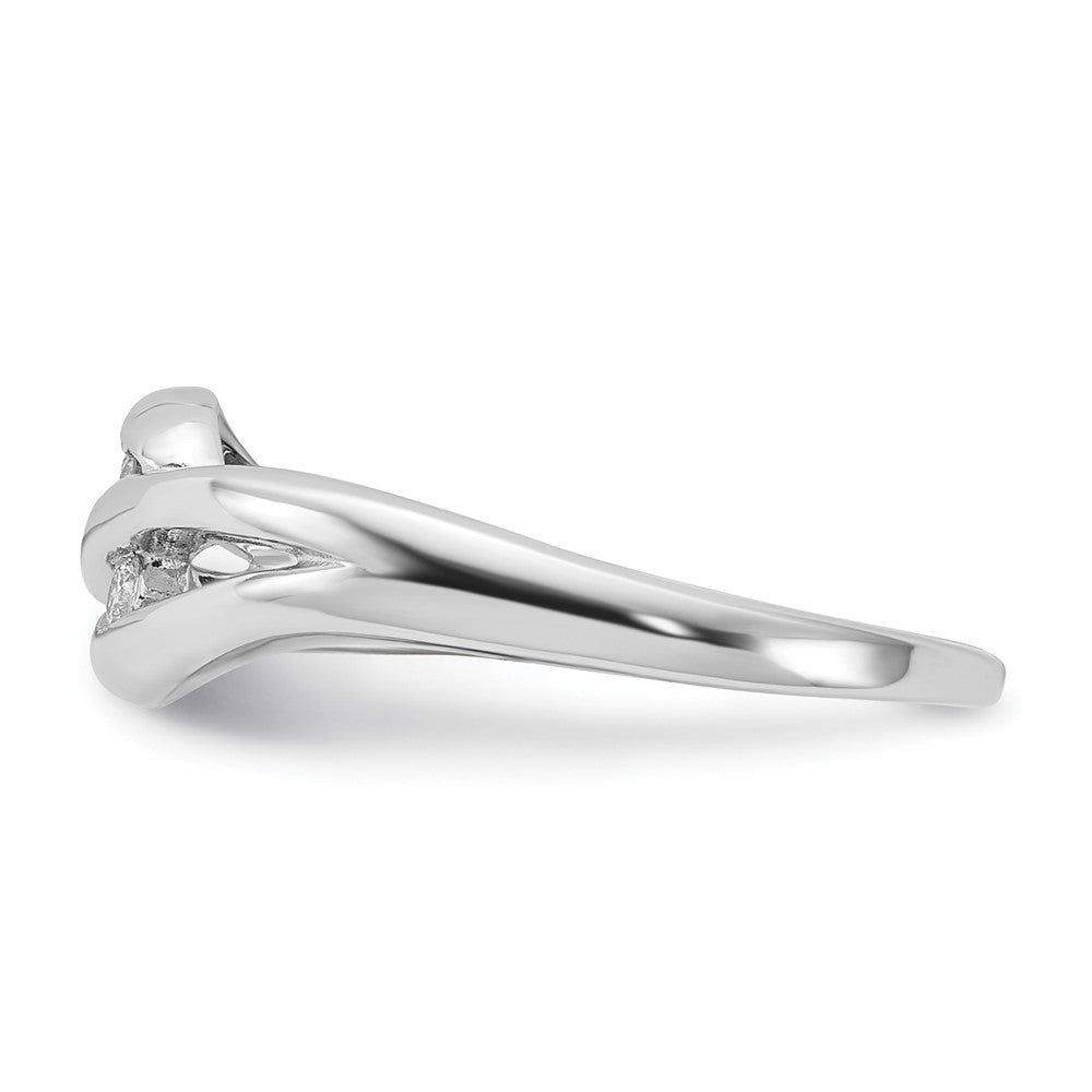 Sterling Silver Polished Fancy Diamond Ring