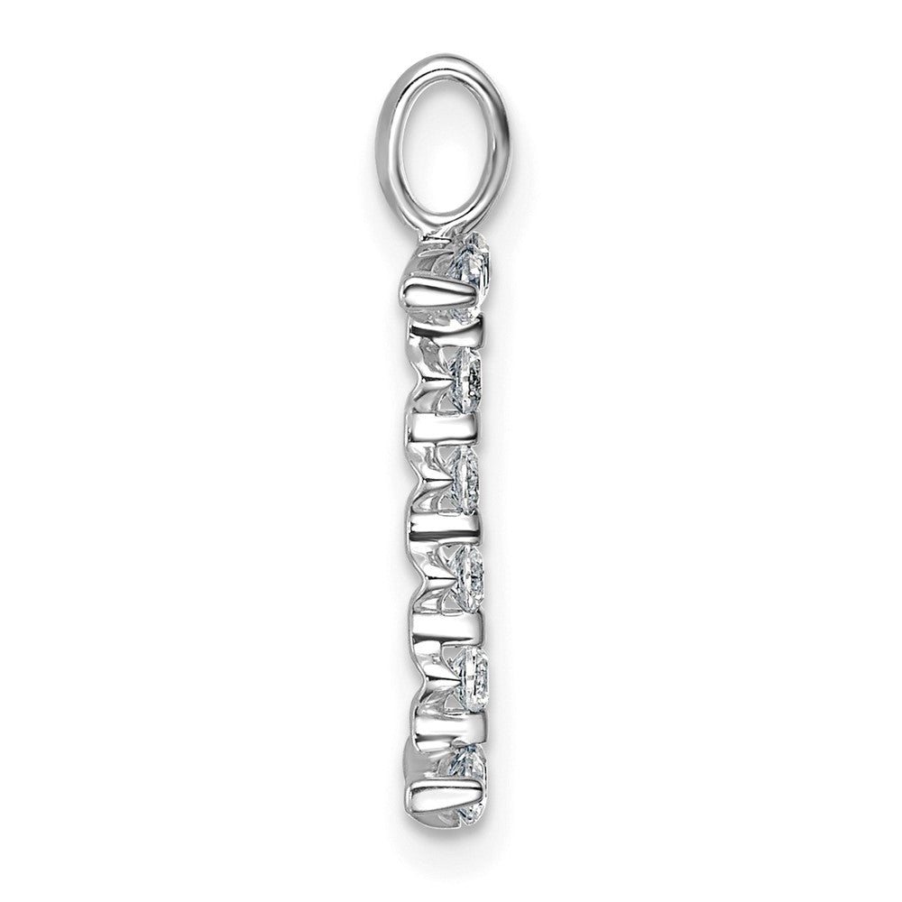 True Origin 14k White Gold 1/3 carat Lab Grown Diamond VS DEF Alphabet I Pendant