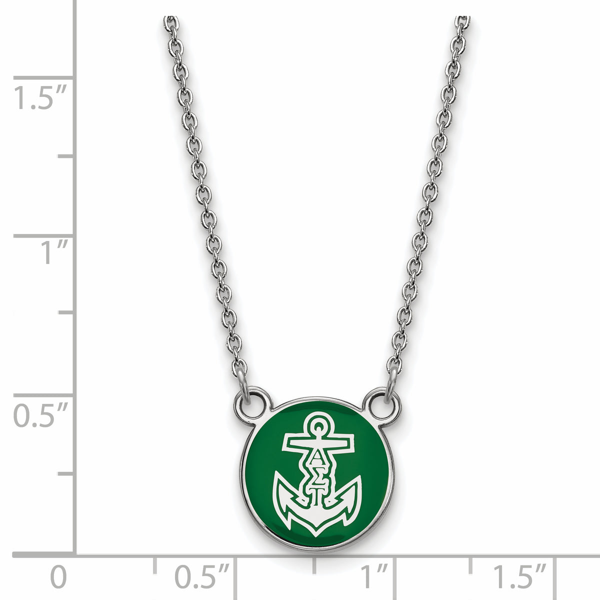 Sterling Silver 18in Official Licensed Greek Sororities Alpha Sigma Tau (???) XS Enamel Pendant w/Necklace