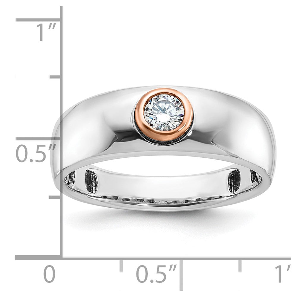 14k Two-tone White/Rose Gold IBGoodman Men's 1/4 carat Diamond Complete Ring