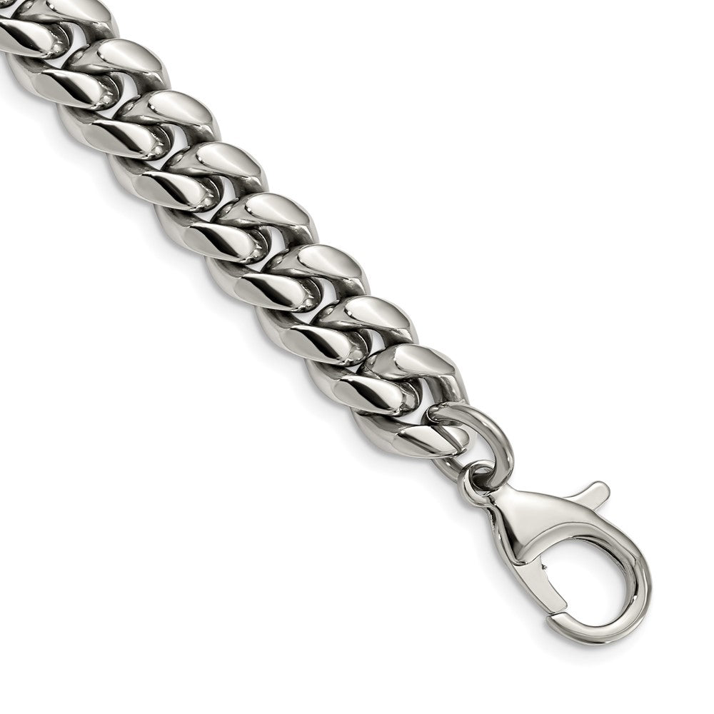 Stainless Steel Polished 8.5in Curb Chain Bracelet 8.5 inches
