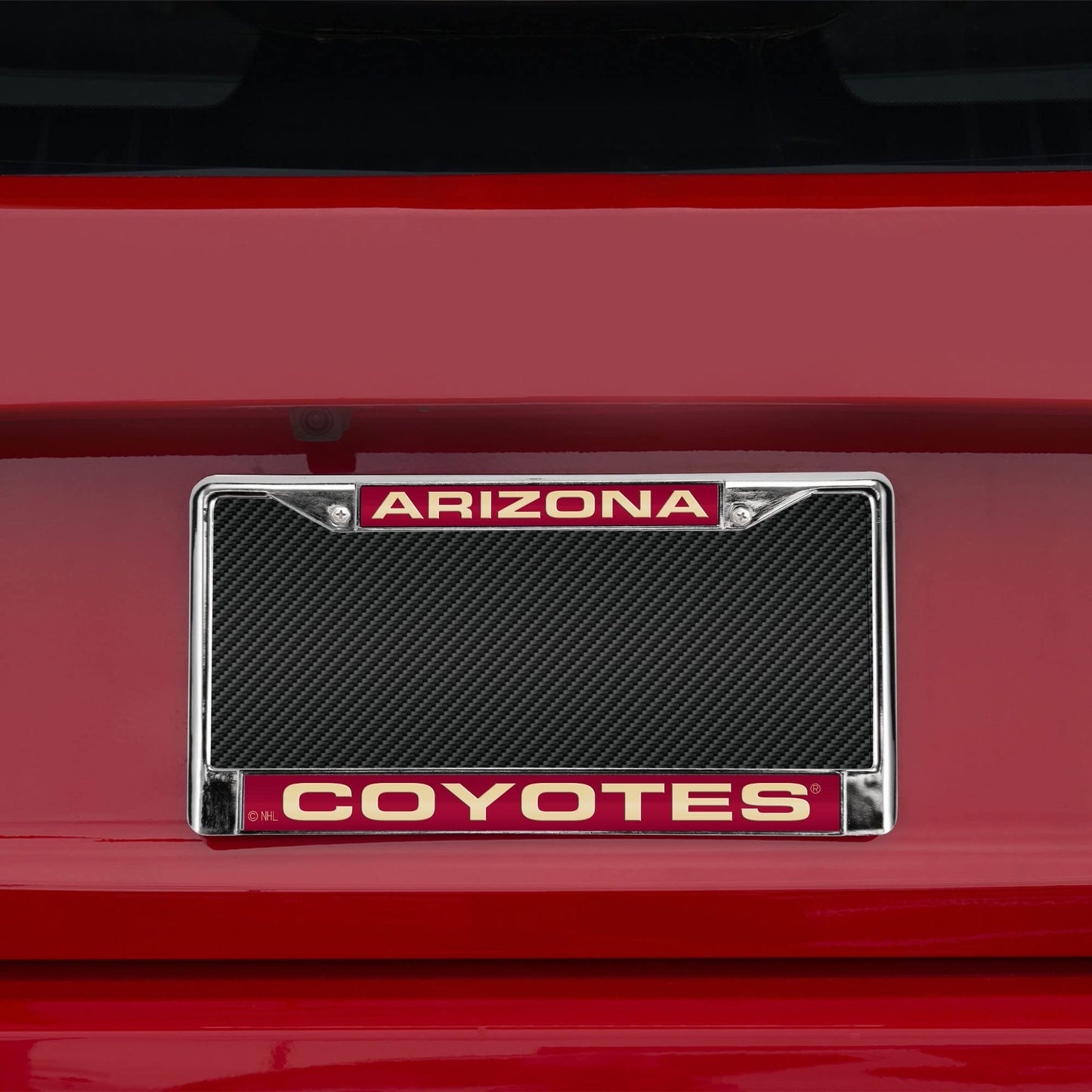 Arizona NHL Coyotes Chrome Metal Laser Cut License Plate Frame