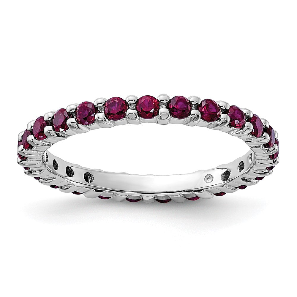 Sterling Silver Stackable Expressions Created Ruby Ring