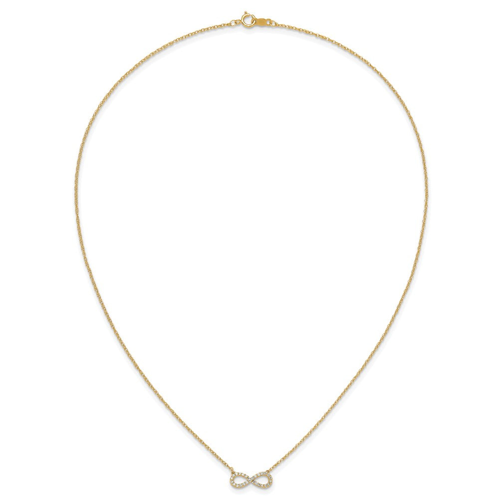 10k Polished Diamond Infinity Symbol 18 inch Necklace