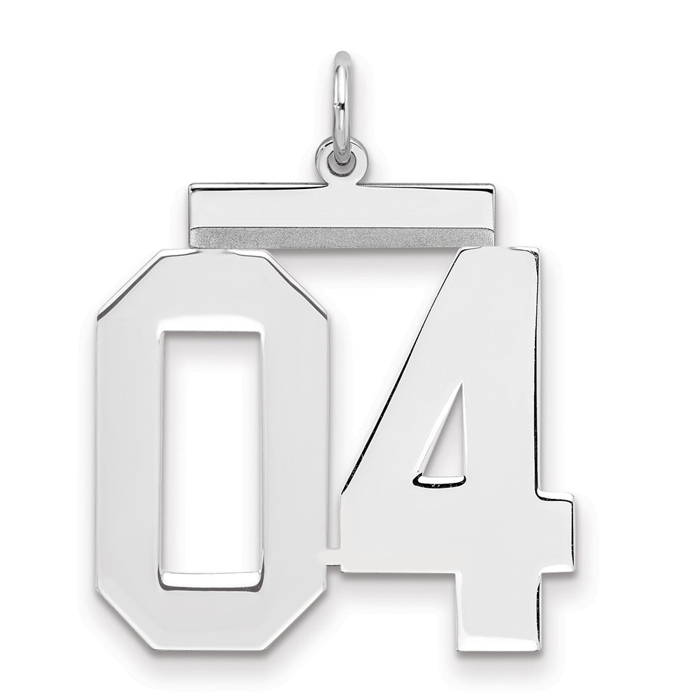 Sterling Silver Large Polished Number 4 W/Top