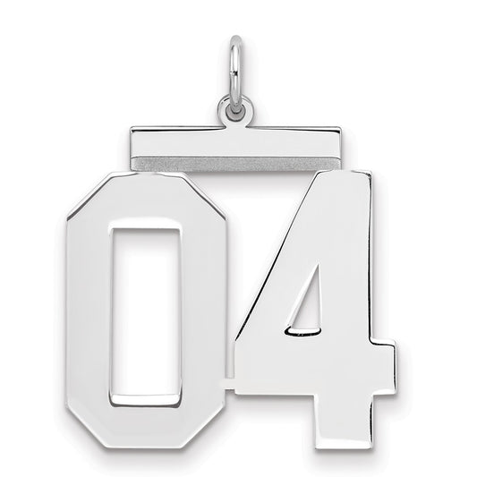 Sterling Silver Large Polished Number 4 W/Top