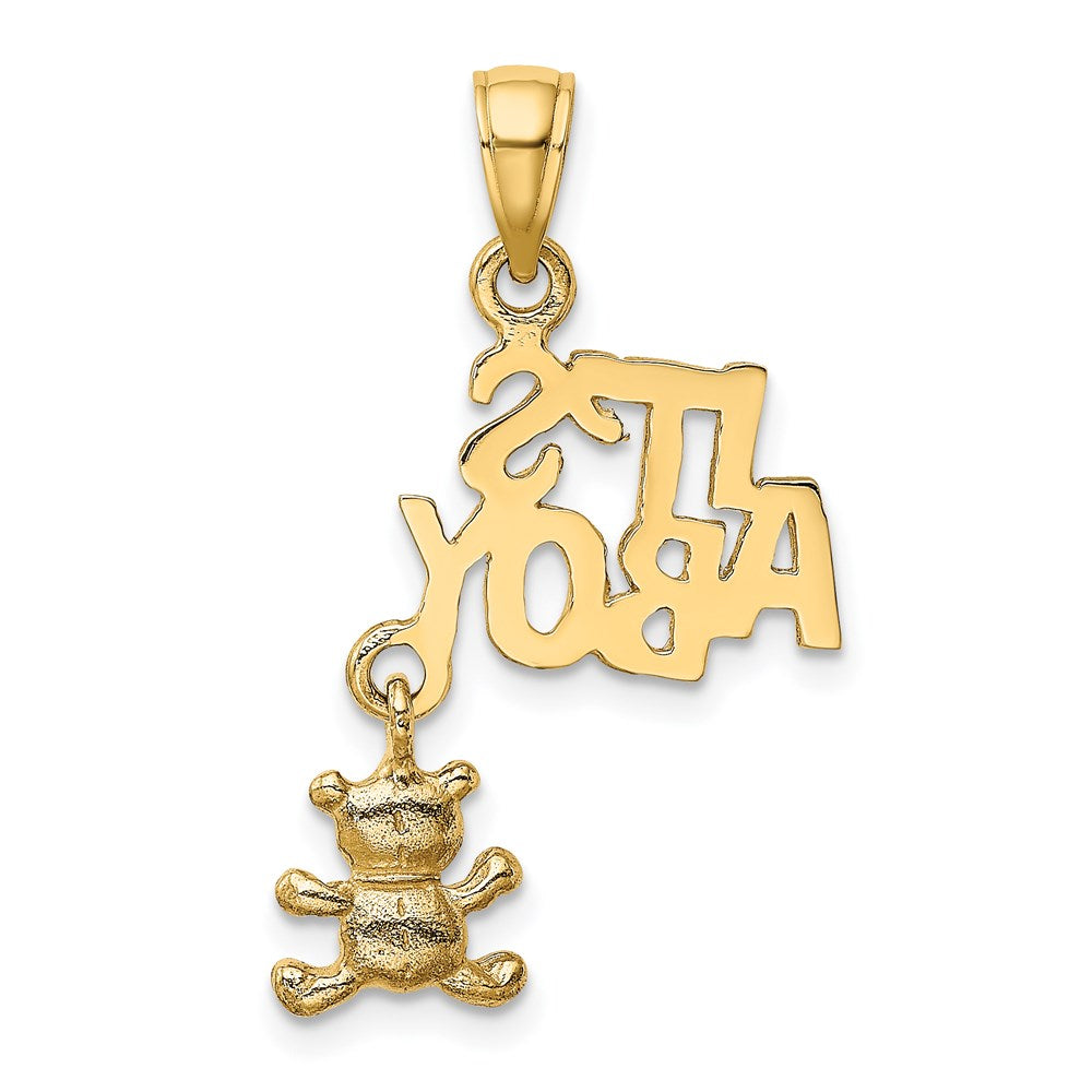 14K Moveable IT'S A BOY with Teddy Bear Charm