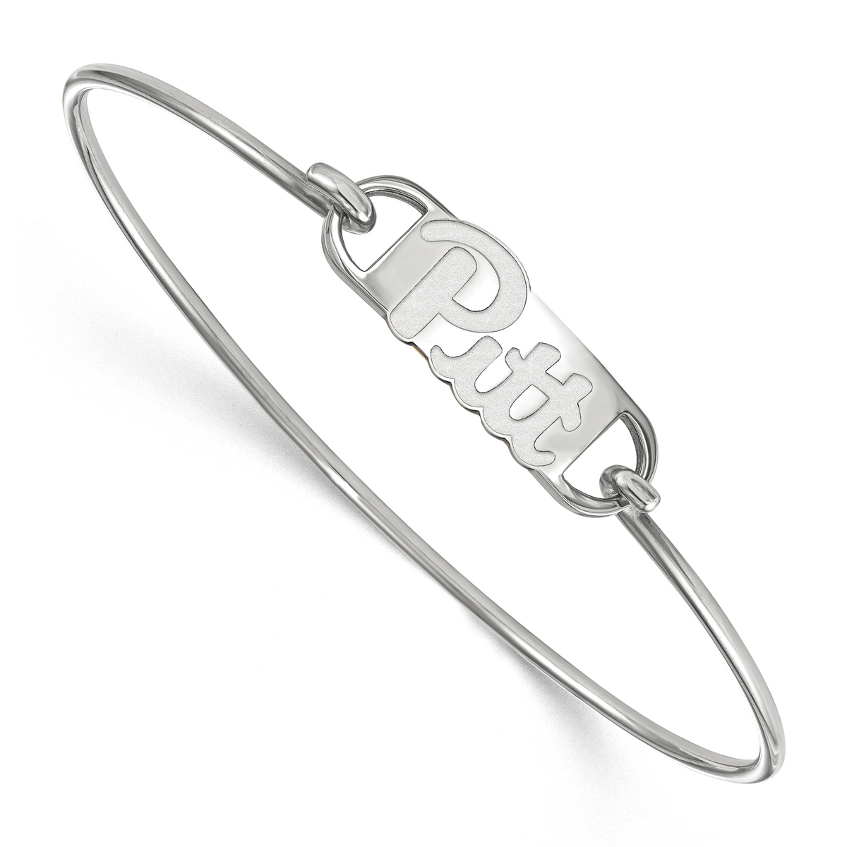 logoart sterling silver university of pittsburgh small ctr wire bangle