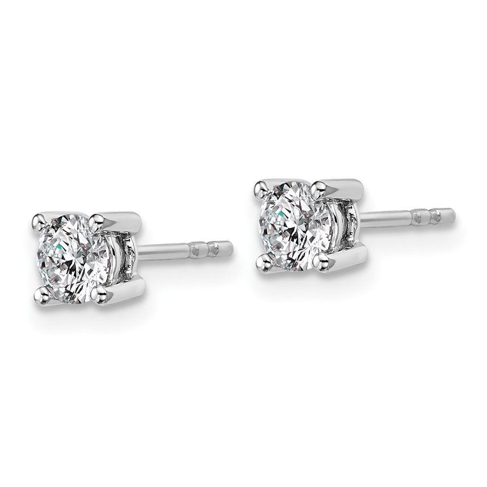 14k White Gold 3/4 ctw Certified Lab Grown Diamond VS+ F+ Round 4 Prong Heavy Wt. Stud Earrings