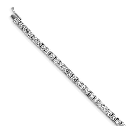 Sterling Shimmer Sterling Silver Rhodium-plated 7 inch 41 Stone CZ Bracelet 7 inches