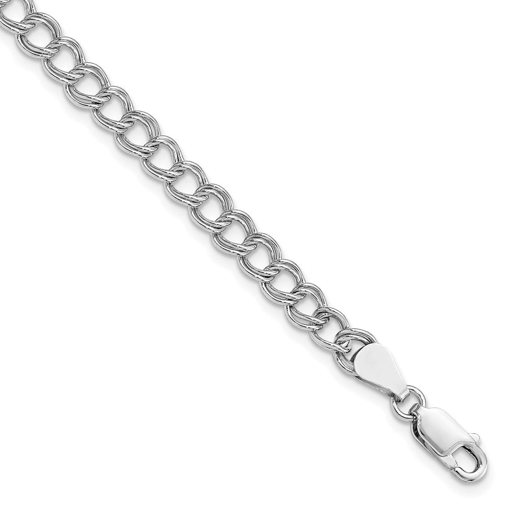 Amore La Vita Sterling Silver Rhodium-plated Polished 5.25mm 8 inch Open Link with Lobster Clasp Charm Bracelet 8 inches