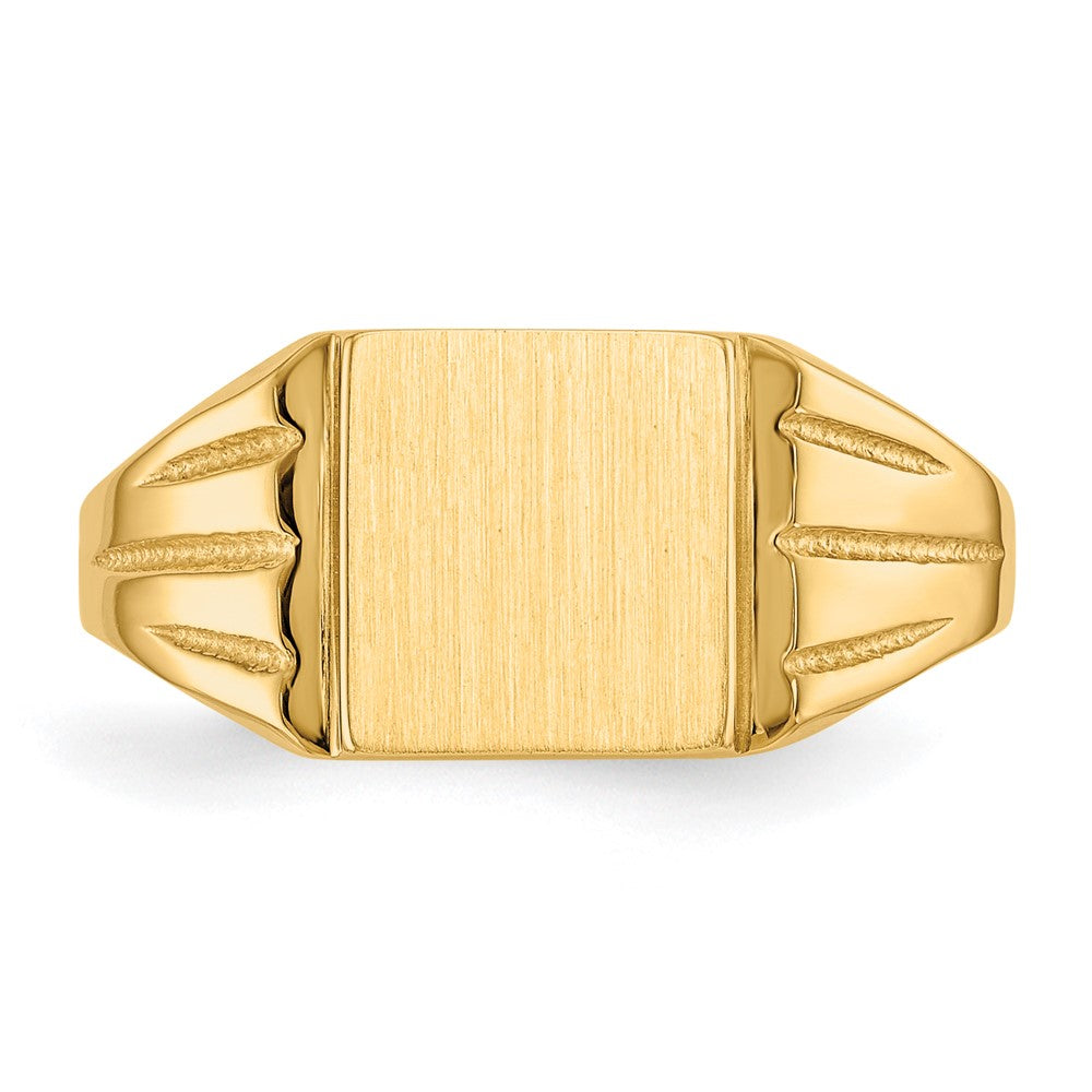 14k 9.0x8.0mm Open Back Signet Ring Size 7.5