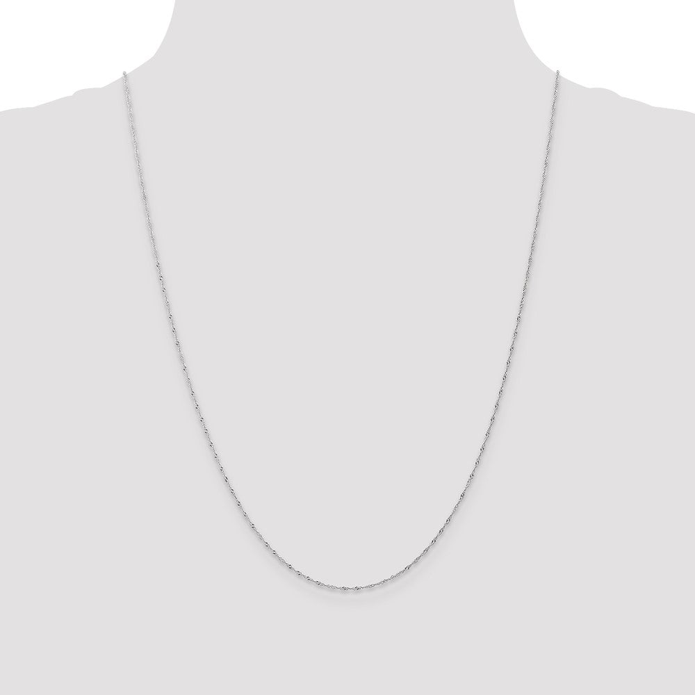 10k White Gold 1mm Carded Singapore Chain