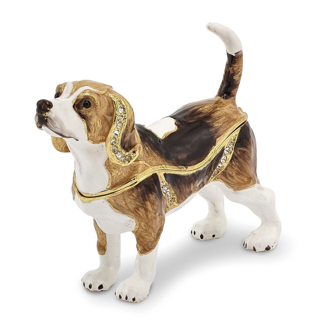 Pewter Enamel Beagle Trinket Box