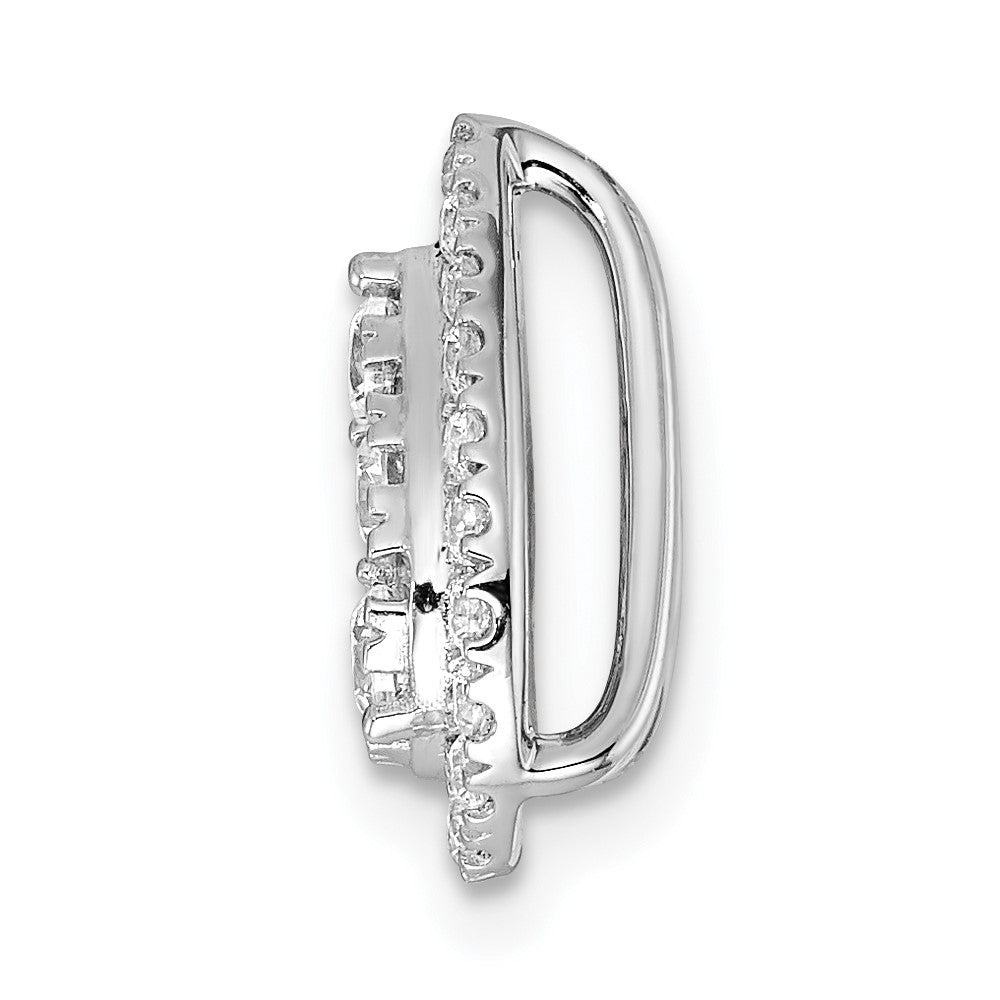 14k White Gold 5/8 carat Lab Grown Diamond VS/SI+ G+ Teardrop Halo Chain Slide Pendant