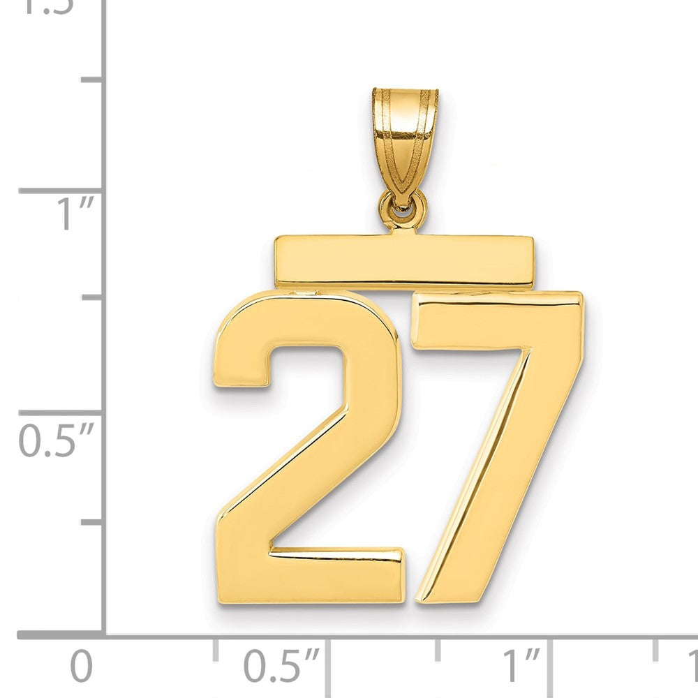14k Large Polished Number 27 Charm