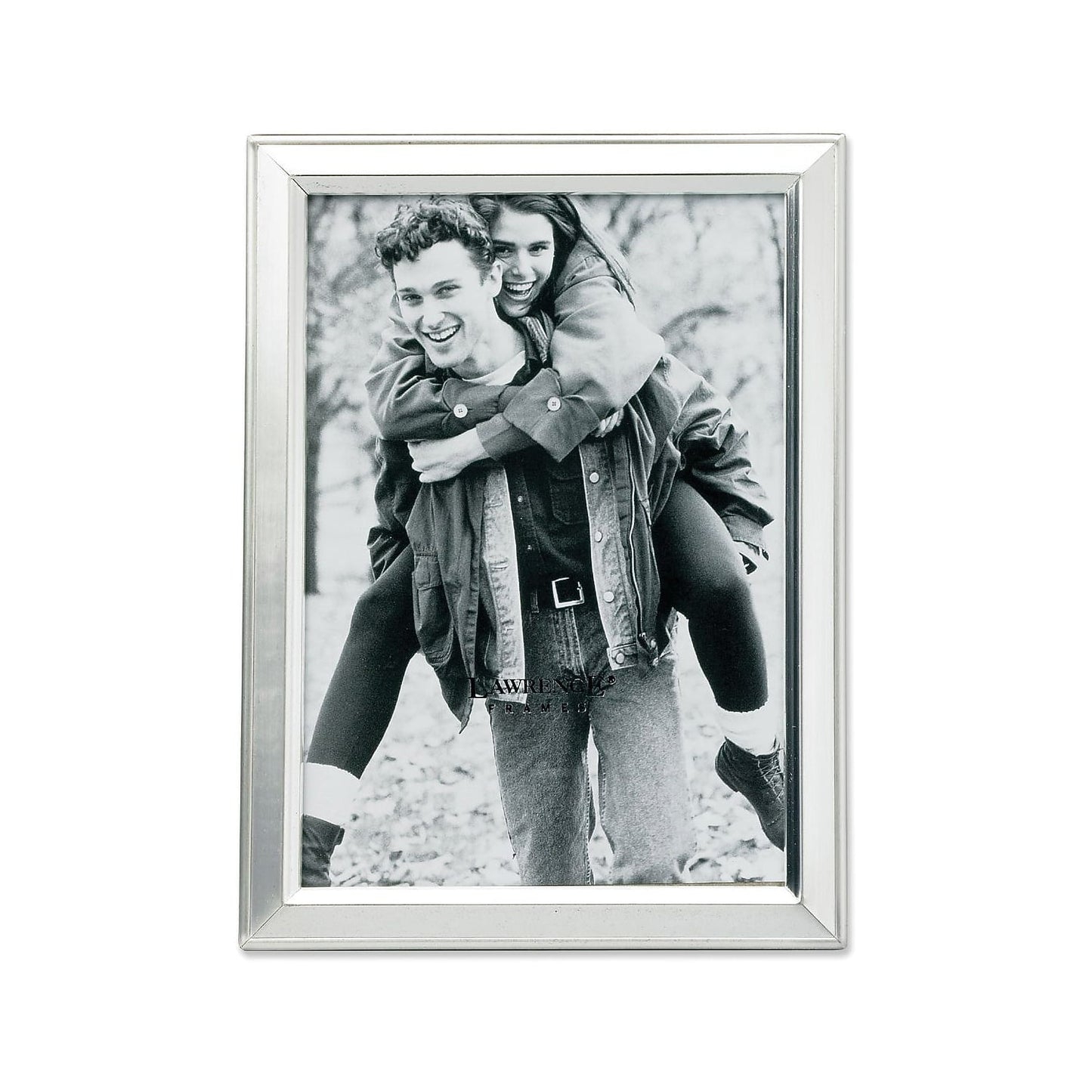 Lawrence Frames 750157 Lawrence Frames Brushed Silver Plated 5x7 Metal Picture Frame