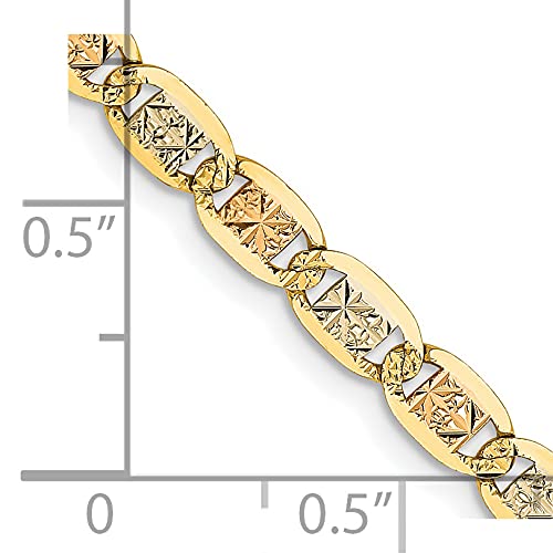 14K 22 inch 3.8mm Tri-color Pav‚ Valentino with Lobster Clasp Chain