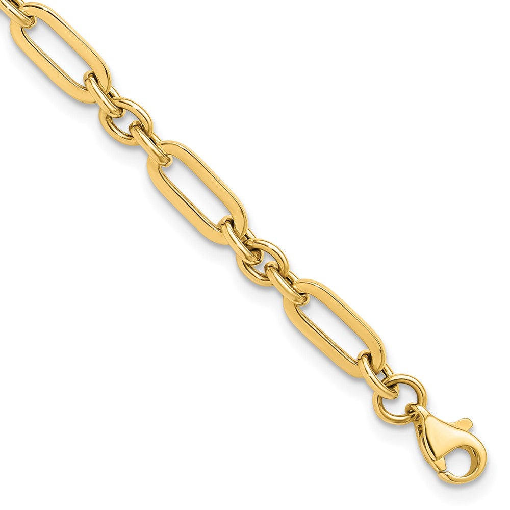 14K Polished Fancy Link Bracelet 7.5  inches