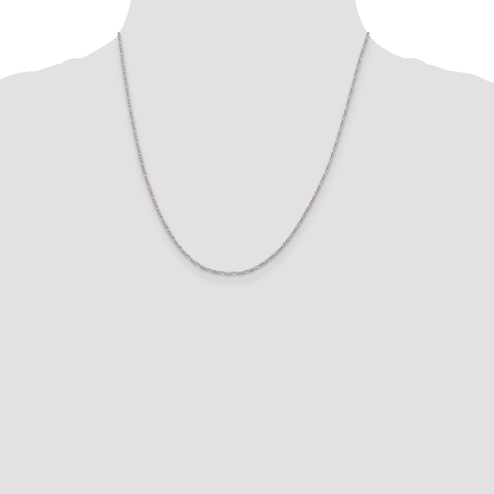 Sterling Silver 1.4mm Figaro Chain 20 Inches