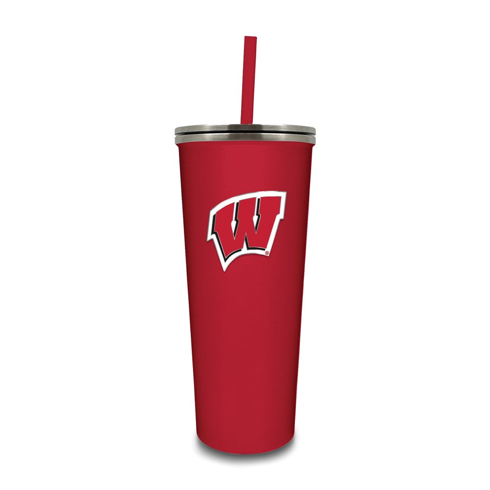 University of Wisconsin Stainless Steel 24 ounce Skinny Tumbler with Straw