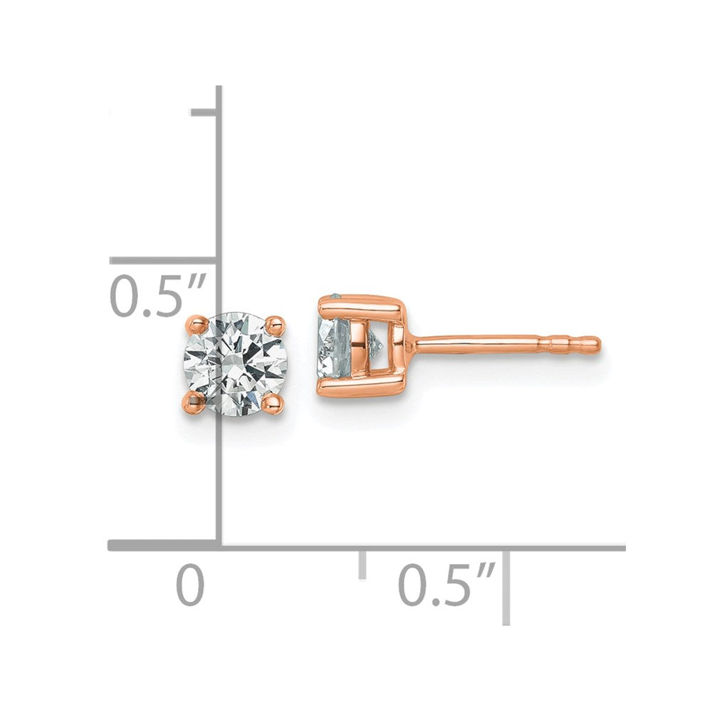 Rose 3/4 ctw Lab Grown Diamond VS/SI+ G+ Round 4 Prong Heavy Wt. Stud Earrings