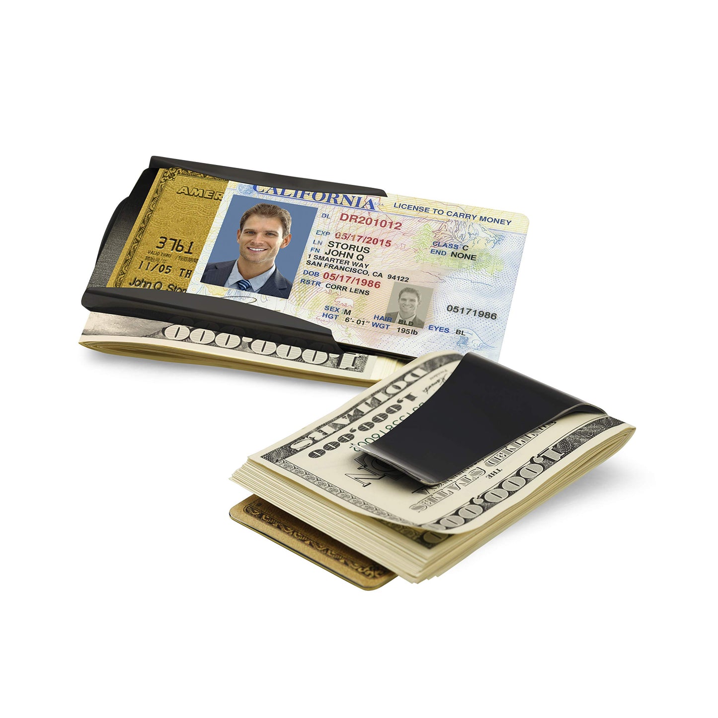 Gun Metal Finish Smart Money Clip QGP8036
