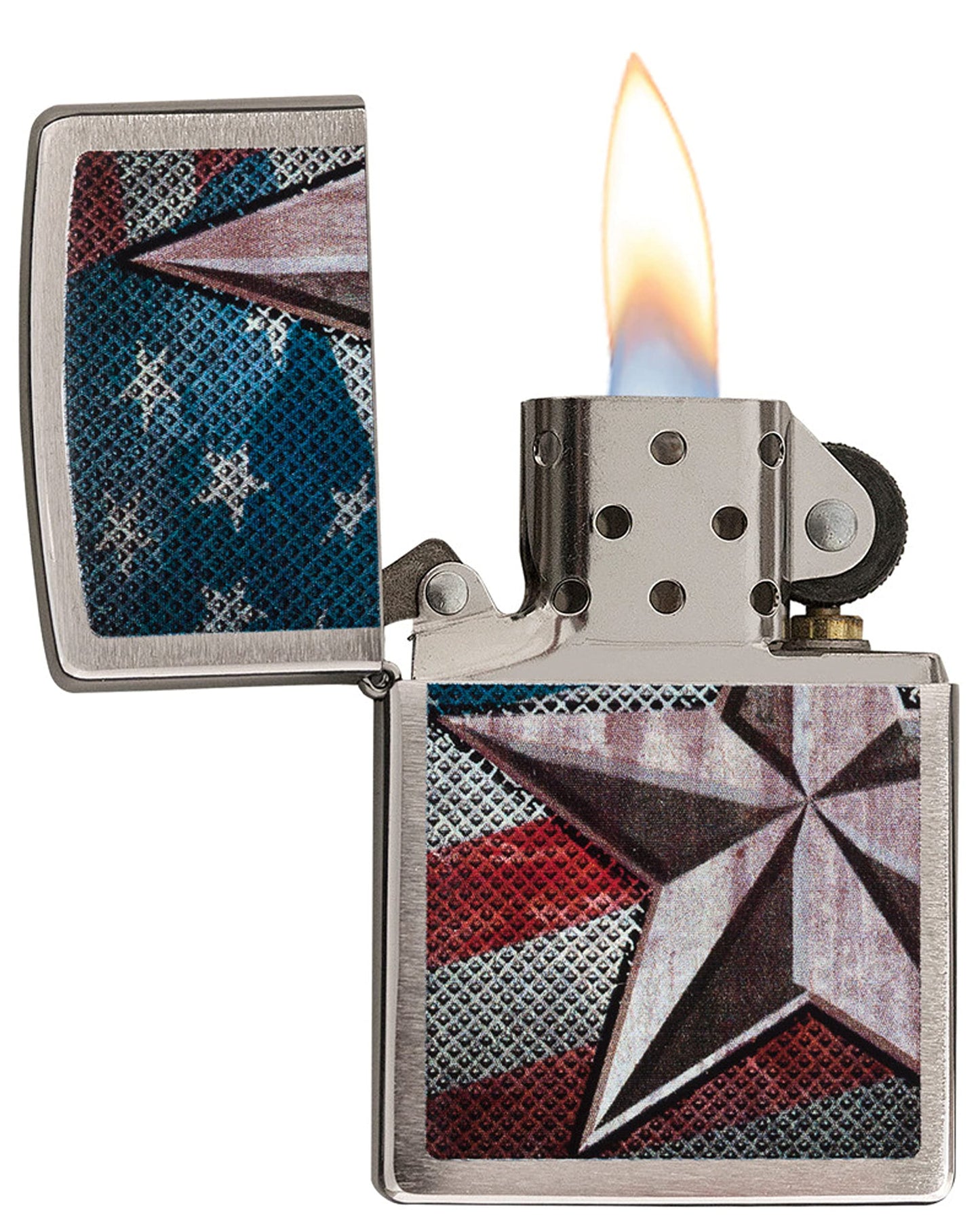 Zippo Retro Star Brushed Chrome Windproof Pocket Lighter