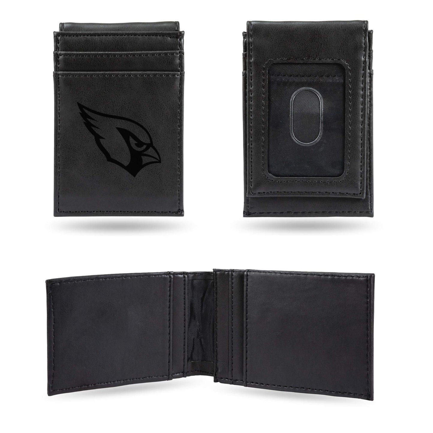 Cardinals - Az Laser Engraved Black Front Pocket Wallet