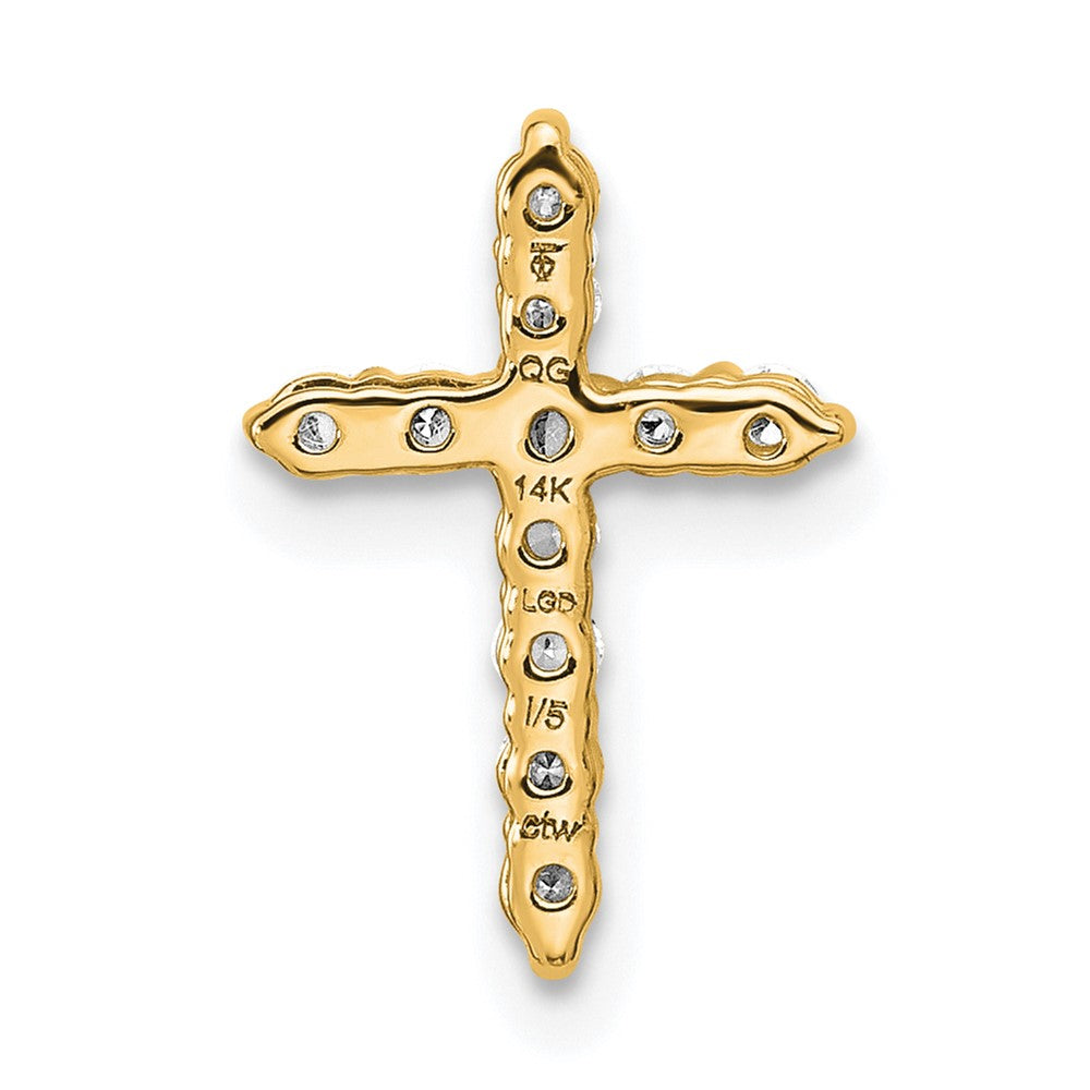 14k 1/4 carat Lab Grown Diamond VS/SI+ G+ Cross Chain Slide Pendant