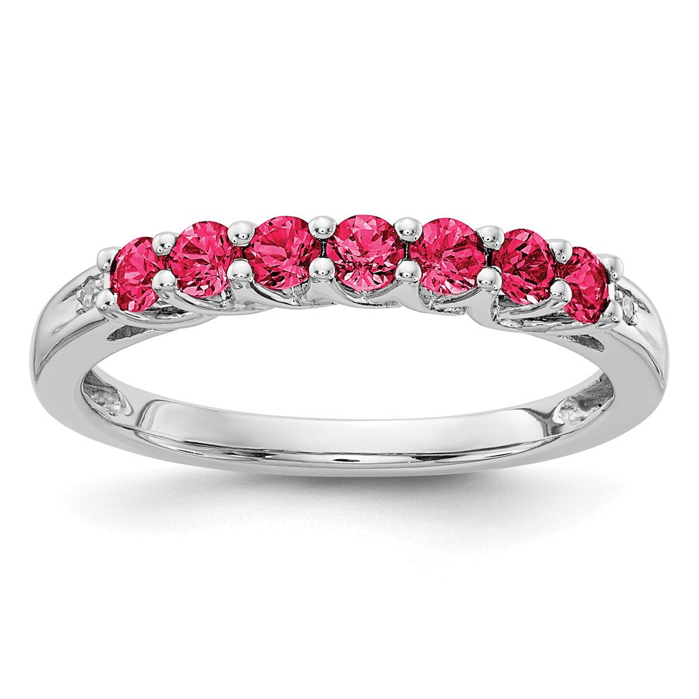 SS Cr. Ruby and Diamond 7 - 2.5MM RD, 2 - 200' RD - Stone:B Mel:S45