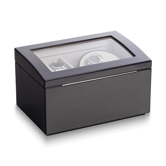 Bey Berk James Lacquered 2 Watch Winder with Storage For 4 Watches
