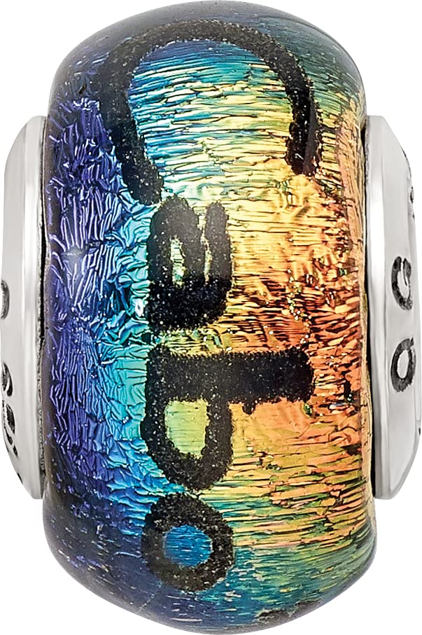 Sterling Silver Reflections Cabo Dichroic Glass Bead