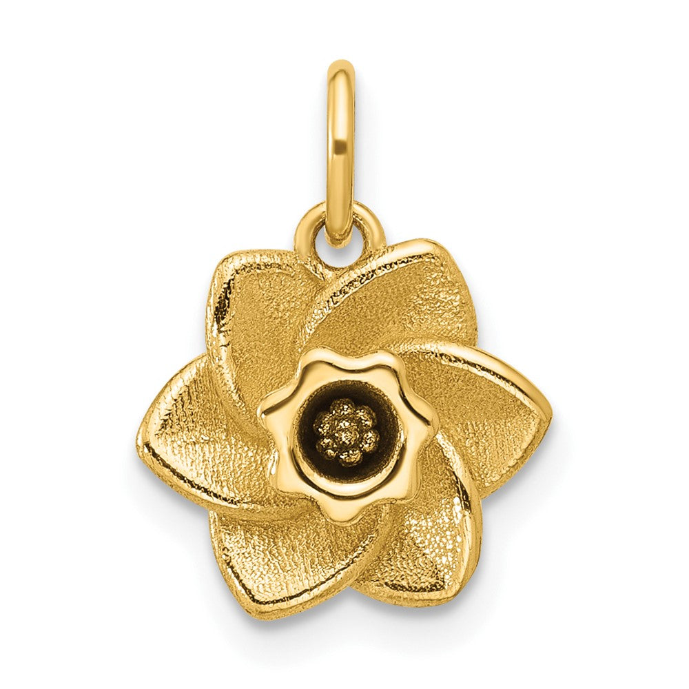 14K Polished Daffodil Flower Pendant