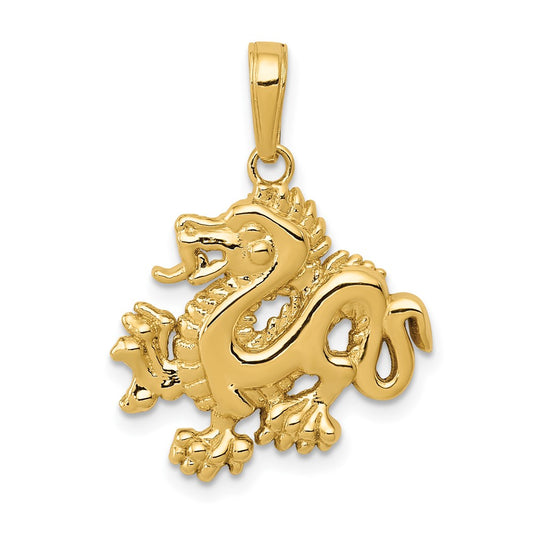 10k Gold Dragon Pendant