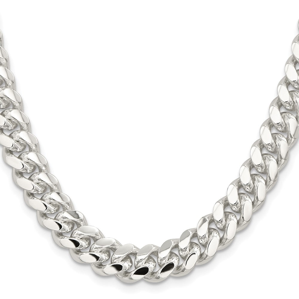 Sterling Silver 10.7mm Polished Domed Curb Chain 22 Inches