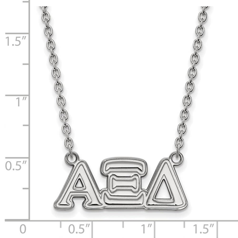 Sterling Silver 18in Official Licensed Greek Sororities Alpha Xi Delta (???) Medium Pendant w/ Necklace