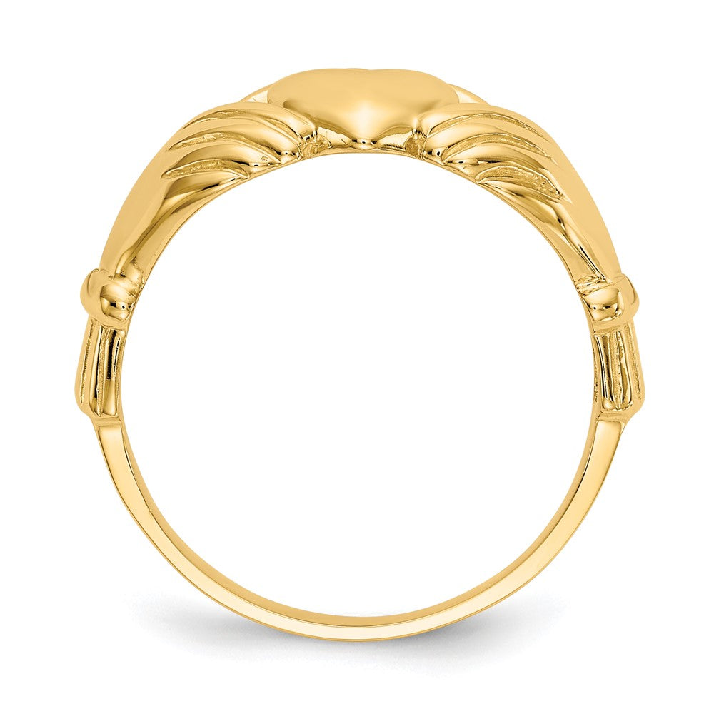 14k Men's Claddagh Ring Size 8.75