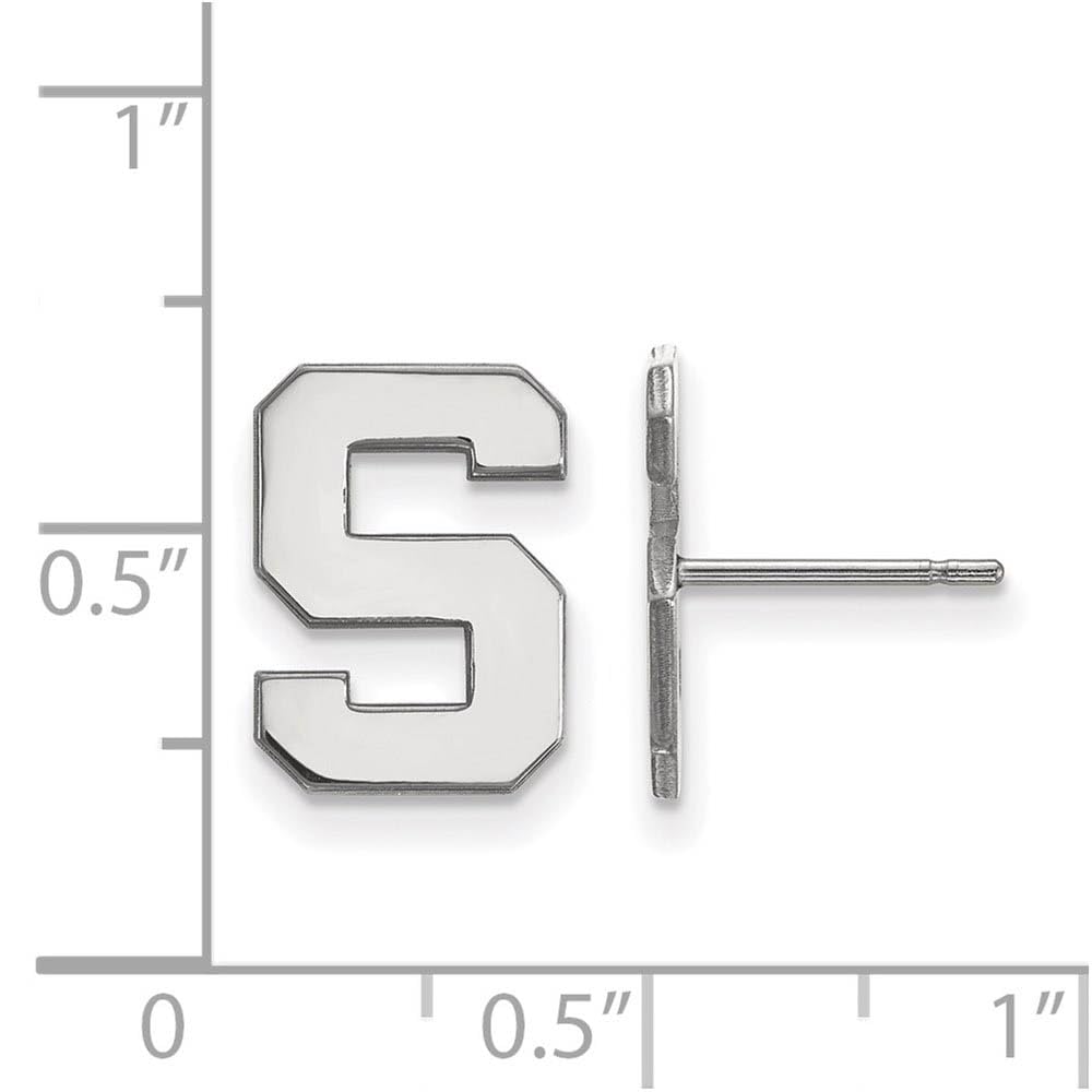 LogoArt Sterling Silver Michigan State University Small Post Earrings Female Adult