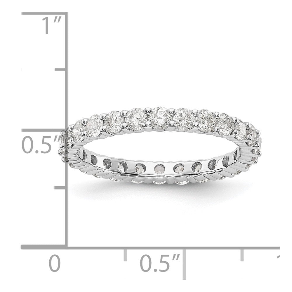 14k White Gold 1 1/2 carat Lab Grown Diamond VS/SI+ G+ Size 8.5 Shared Prong Eternity Band