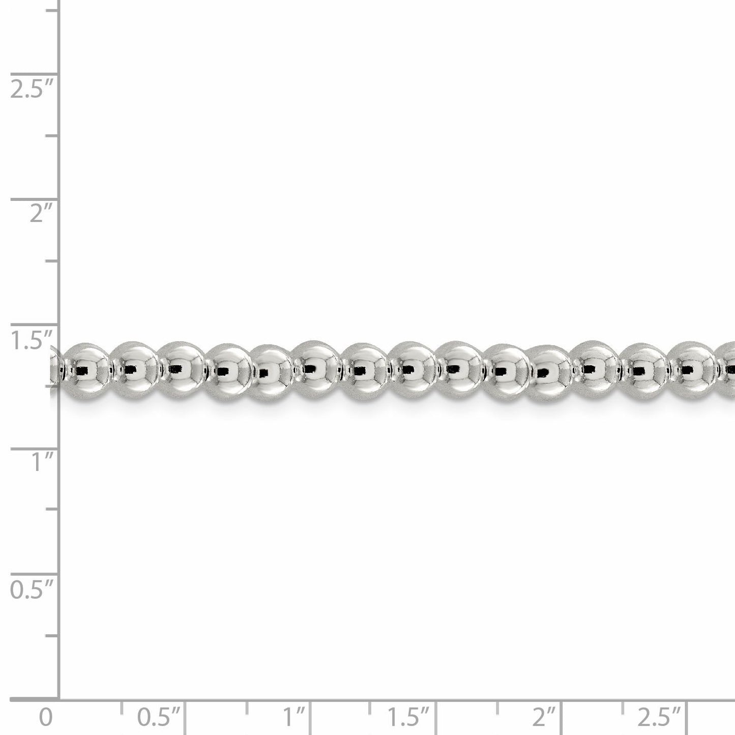 Sterling Silver 6.1mm Beads on Box Chain 18 Inches