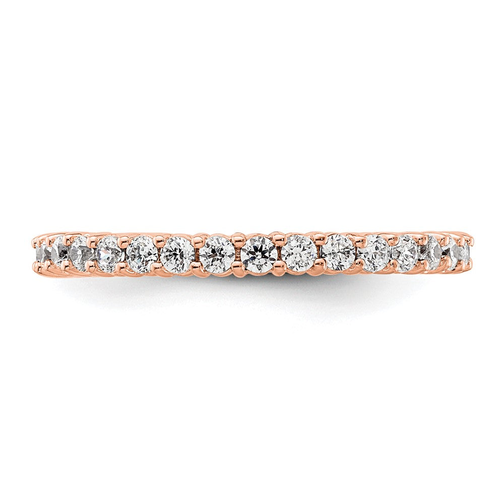 14k Rose Gold Polished Size 4 Shared Prong 1/2 carat Diamond Complete Eternity Band