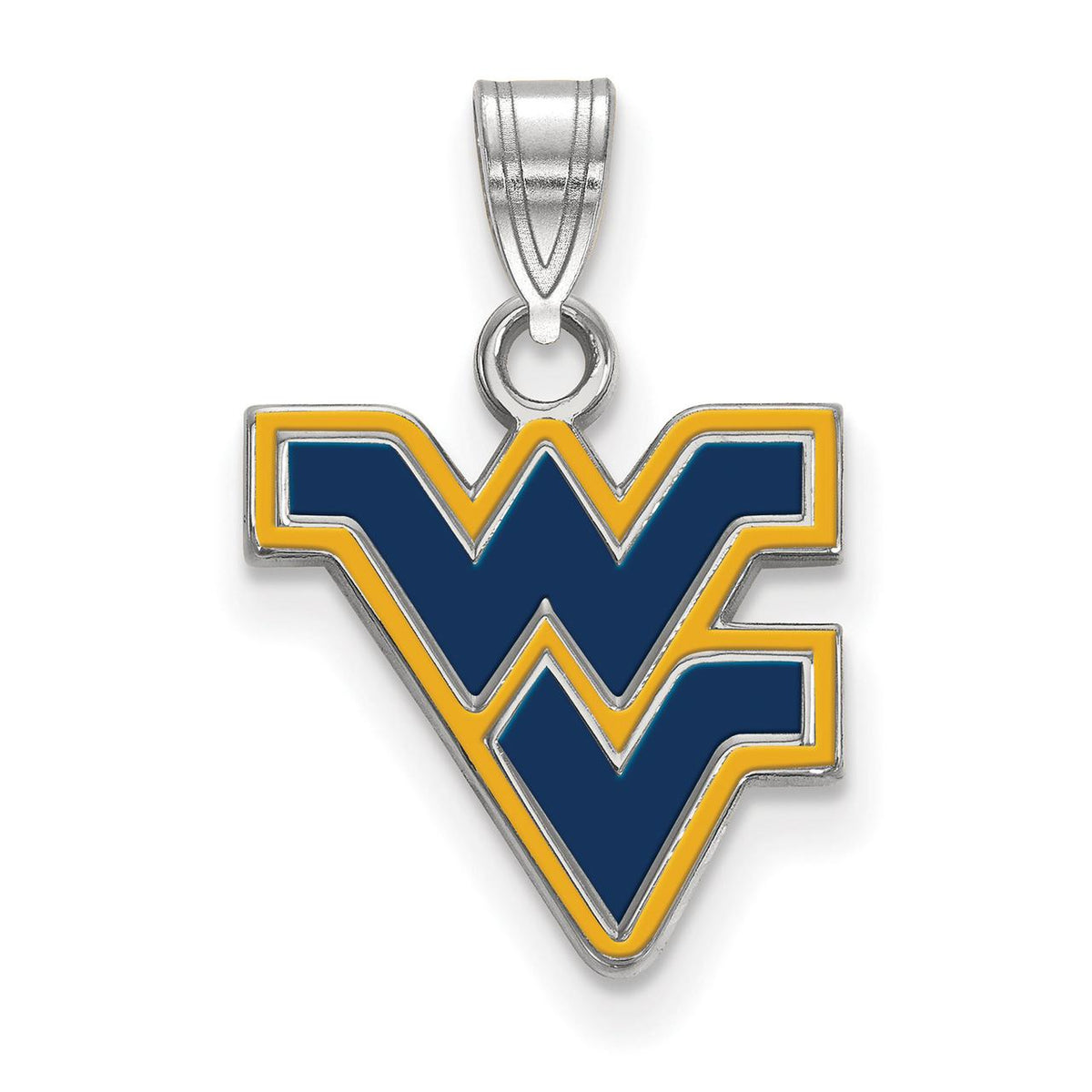 Women's West Virginia Mountaineers Sterling Silver Small Enamel Pendant
