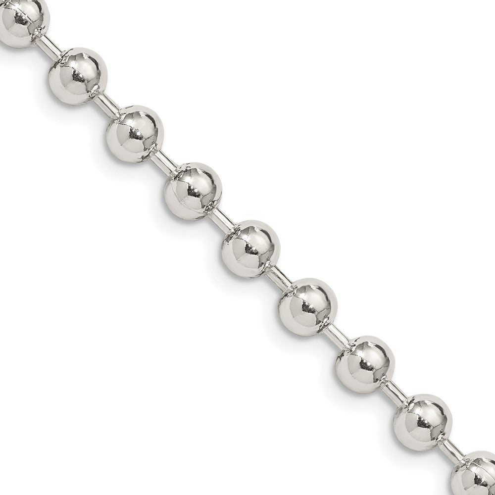Sterling Silver 5mm Beaded Chain 24 Inches
